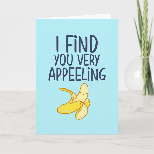 Very Appeeling Banana Pun Funny Valentine's Day Holiday Card (Front)