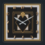 Very Art Deco<br><div class="desc">I created this wall clock using deco elements and using gold black and grey. It's very art deco and would make a lovely gift especially for a couple who love art deco. Perhaps you would just like to keep it for yourself. Whatever you decide this is a bespoke piece of...</div>