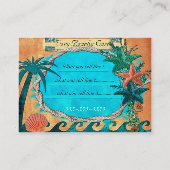 Very Beachey For Local BOUTIQUE BEACH Business Card (Front)