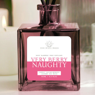 Very berry naughty red pink reed diffuser label