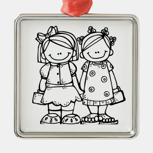VERY BEST FRIENDS AND OR LOVING SISTERS  METAL TREE DECORATION (Front)