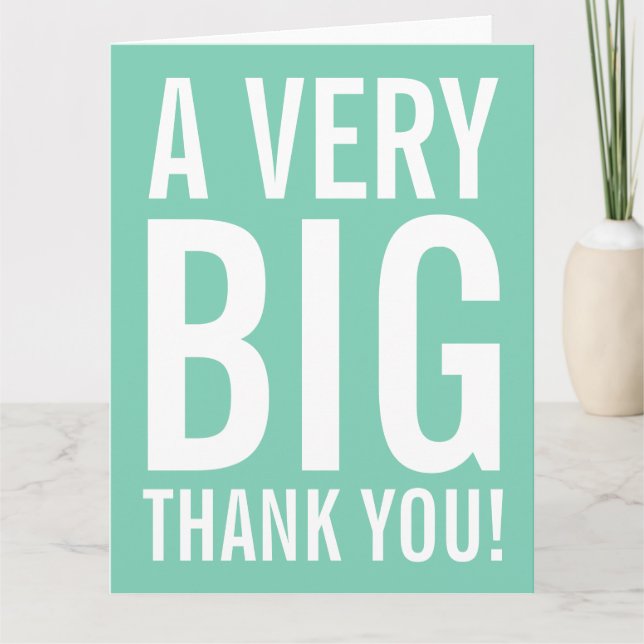 Very big oversized mint Thank You greeting cards (Front)