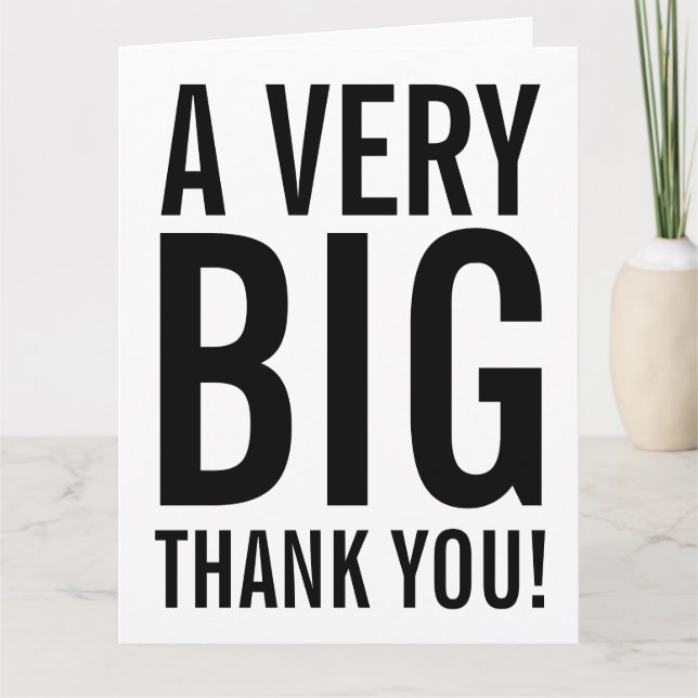 Very Big Thank You Big Greeting Card (Front)