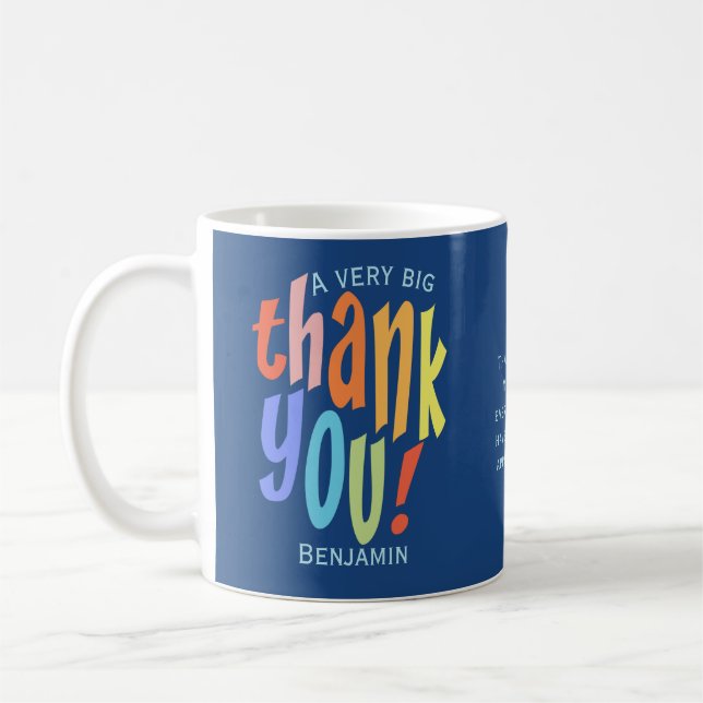 Very Big Thank You Colourful Typographic Coffee Mug (Left)