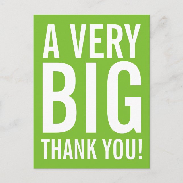 Very Big Thank You Postcard (Front)