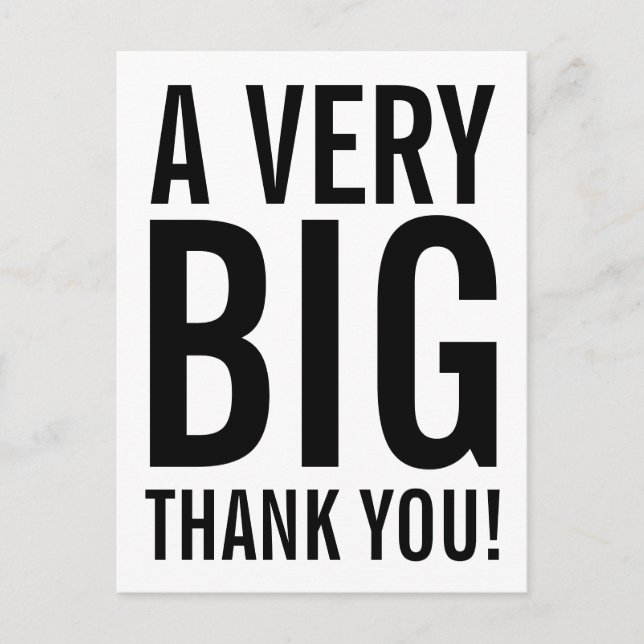 Very Big Thank You Postcard (Front)