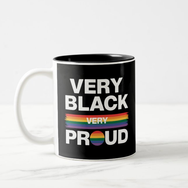 Very Black Very Proud Black Gay Pride LGBT Pride  Two-Tone Coffee Mug (Left)