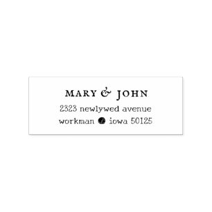 Very Boho Modern Wedding Couple Rubber Stamp