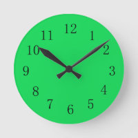 Very Bright Malachite Green Color Wall Clock