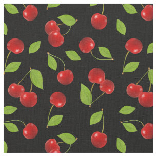 Very Cherry Fabric - on black