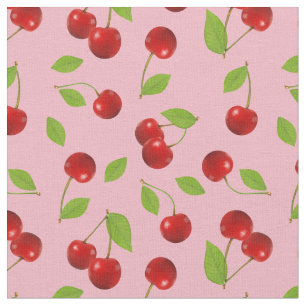 Very Cherry Fabric  - on pink