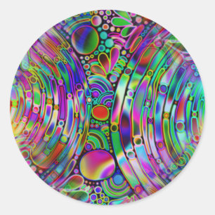 Very colorfully abstract forms art 1 classic round sticker
