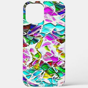 Very coloured abstract shapes floating in milk ste iPhone 12 pro max case
