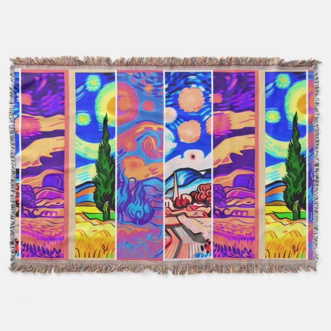 very Colourful artistic Country throw blanket (Front)