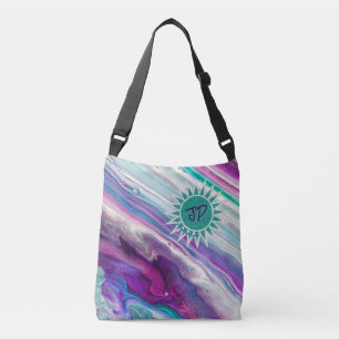 Very Colourful Cross Body Tote Bag w/Your Initials