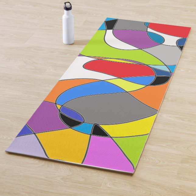 Very Colourful modern abstract design Yoga Mat (In Situ)