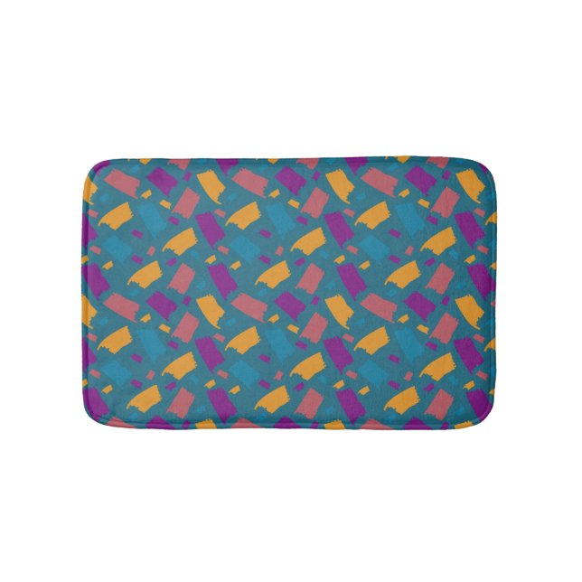 Very Colourful Uneven Pattern Bath Mat (Front)
