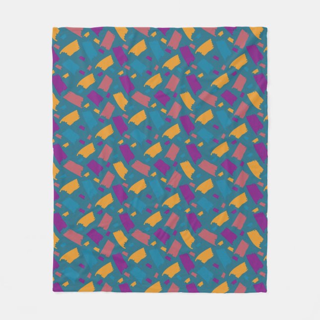 Very Colourful Uneven Pattern Fleece Blanket (Front)