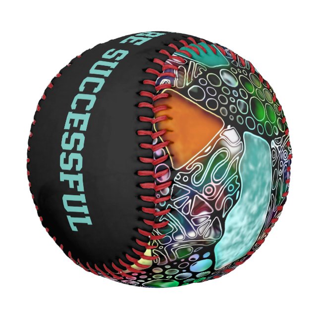 Very colourfully abstract forms art 11 baseball (Angled)