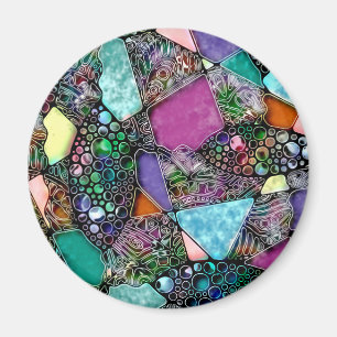 Very colourfully abstract forms art 11 magnet