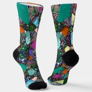 Very colourfully abstract forms art 11 socks