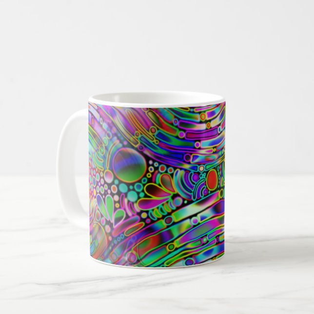 Very colourfully abstract forms art 1 coffee mug (Front Left)
