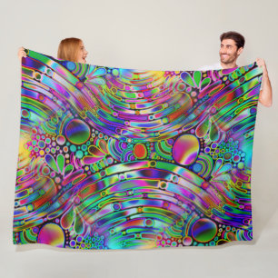 Very colourfully abstract forms art 1 fleece blanket