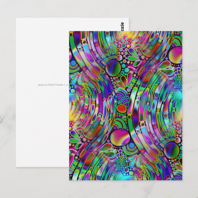 Very colourfully abstract forms art 1 postcard (Front/Back)