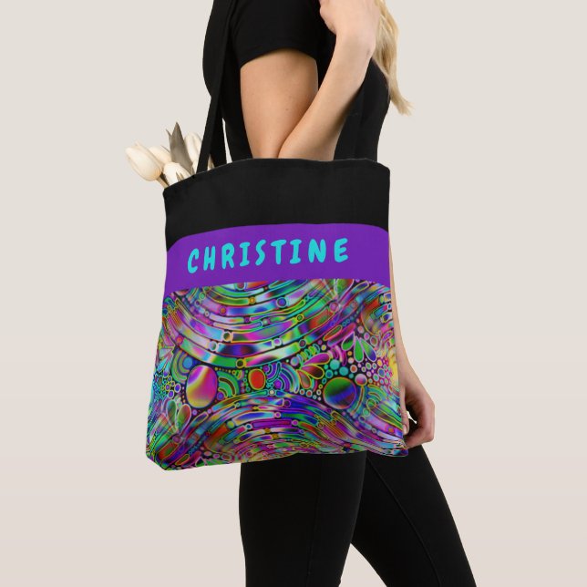 Very colourfully abstract forms art 1 tote bag (Close Up)