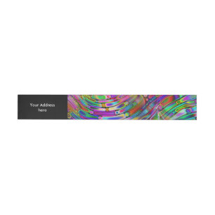 Very colourfully abstract forms art 1 wraparound address label