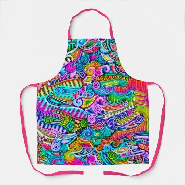 Very colourfully abstract forms art 9 apron (Front)