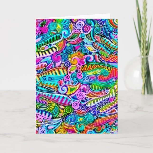 Very colourfully abstract forms art 9 card (Front)