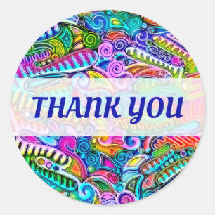 Very colourfully abstract forms art 9 classic round sticker