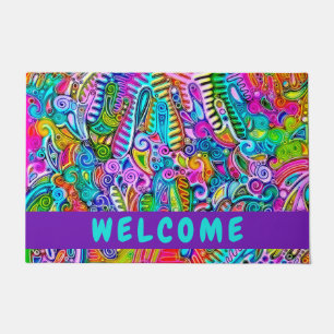 Very colourfully abstract forms art 9 doormat