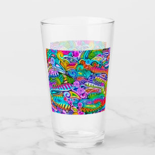 Very colourfully abstract forms art 9 glass