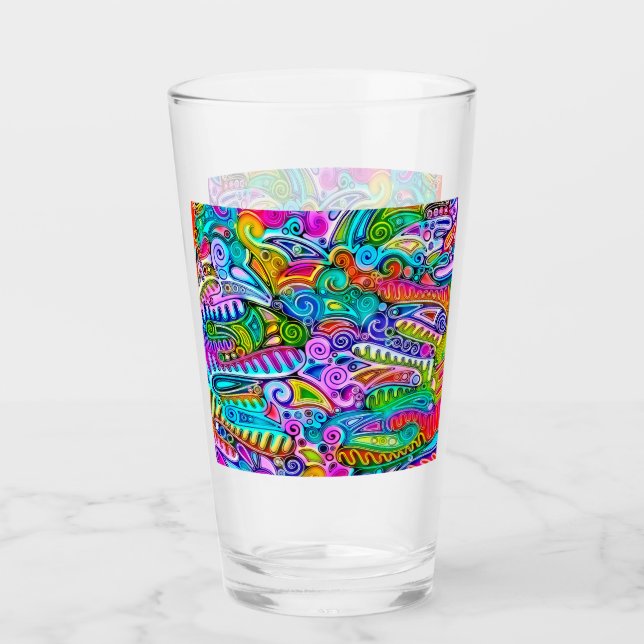 Very colourfully abstract forms art 9 glass (Front)