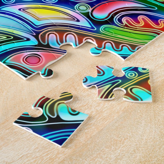 Very colourfully abstract forms art 9 jigsaw puzzle (Side)