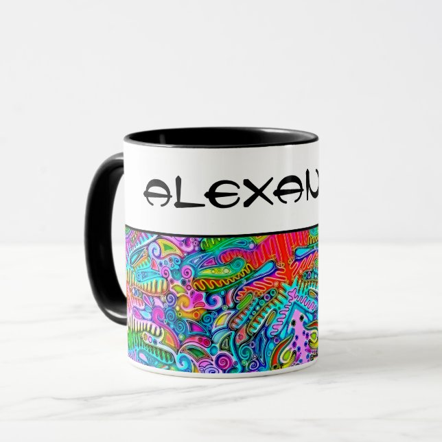 Very colourfully abstract forms art 9 mug (Front Left)