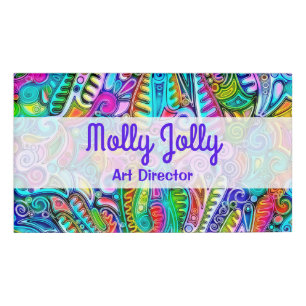Very colourfully abstract forms art 9 name tag