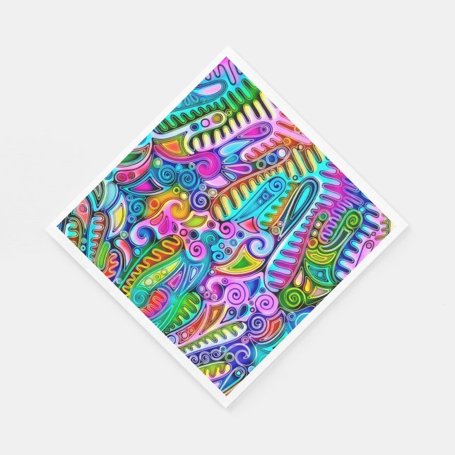 Very colourfully abstract forms art 9 napkin (Corner)