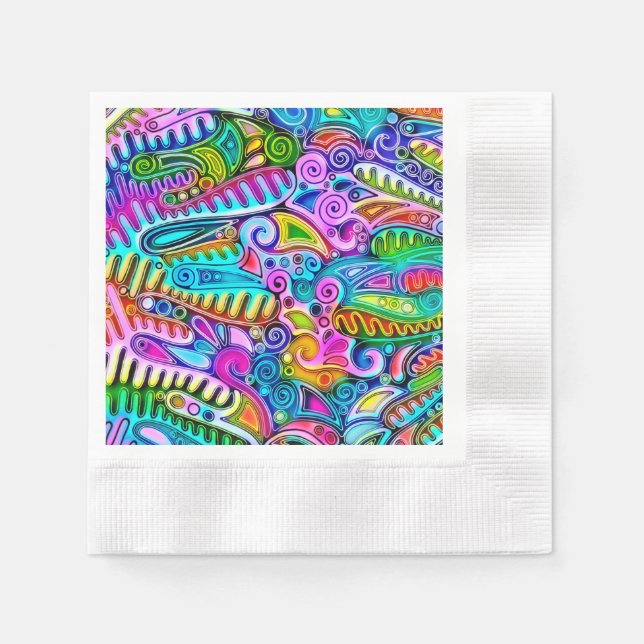 Very colourfully abstract forms art 9 napkin (Front)