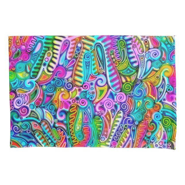 Very colourfully abstract forms art 9 pillowcase (Front)