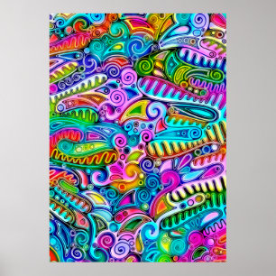 Very colourfully abstract forms art 9 poster