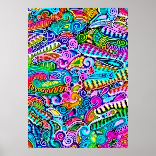 Very colourfully abstract forms art 9 poster (Front)