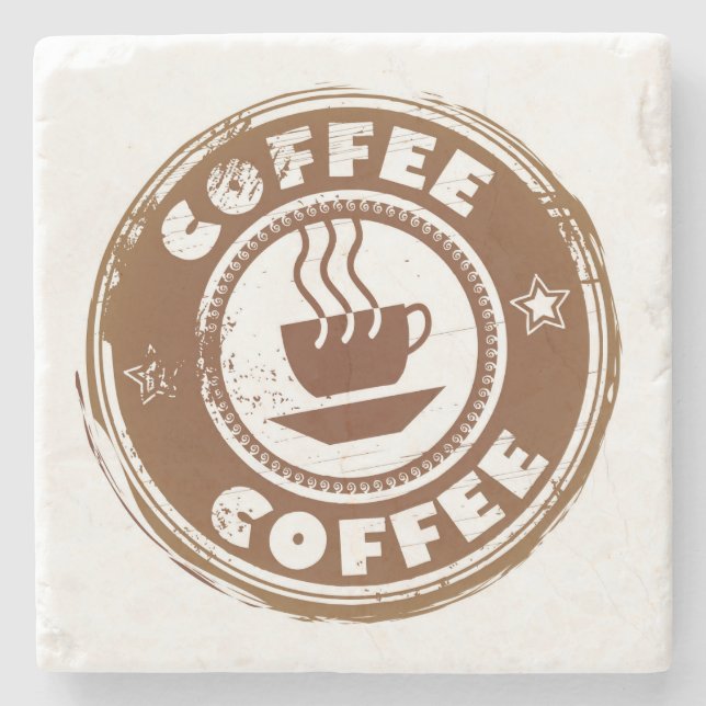 Very Cool Abstract Coffee Design Stone Coaster (Front)