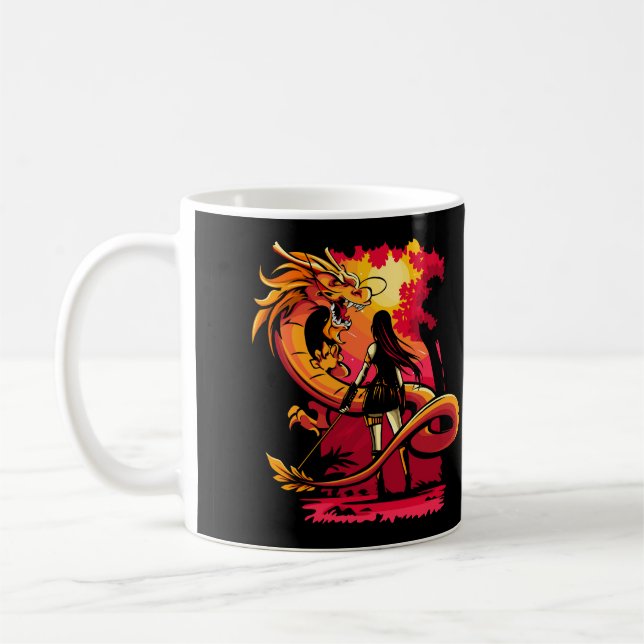 Very Cool and Colourful Dragon Slayer Drawing Coffee Mug (Left)