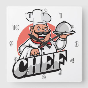 Very Cool and Colourful Perfect Chef Square Wall Clock