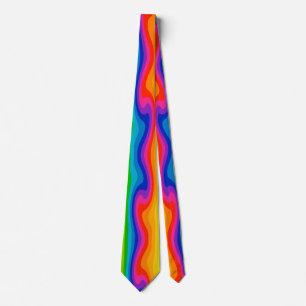 Very Cool and Colourful Rainbow Swirling Tie