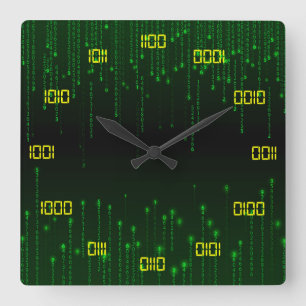 Very Cool and Creative Binary System Square Wall Clock