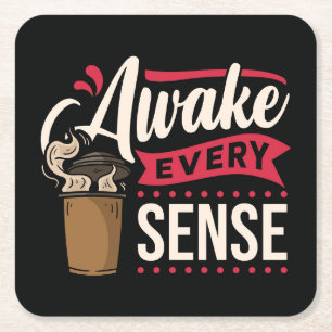 Very Cool and Cute Coffee or Java Square Paper Coaster